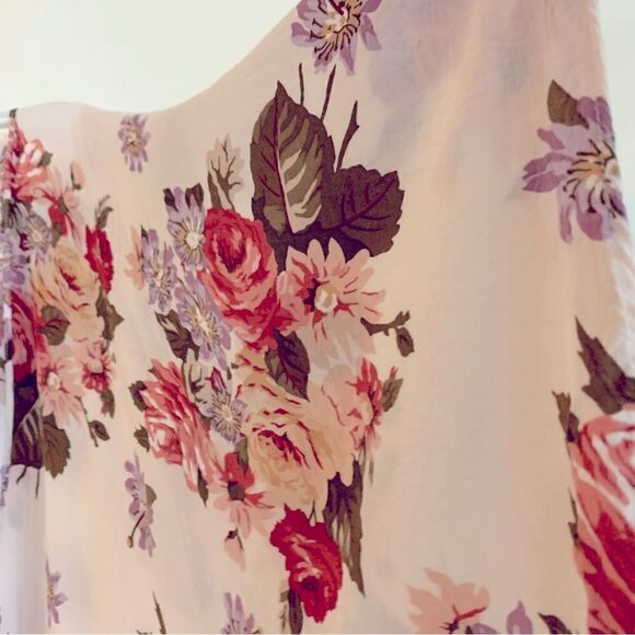 Brandy Melville Kimono Top Cream Floral Print Lightweight Sz OSFA Gorgeous - Picture 5 of 8